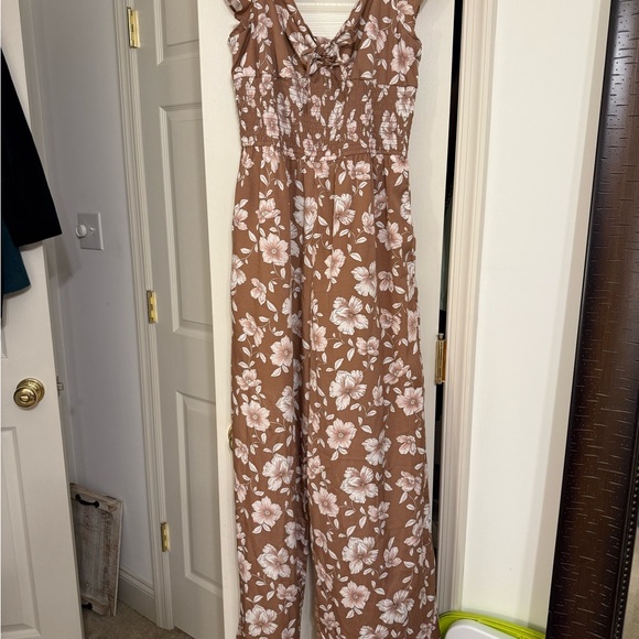 Bog Collective Pants - Elegant Floral Jumpsuit in Brown